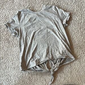 Gray Tie-Front T-Shirt